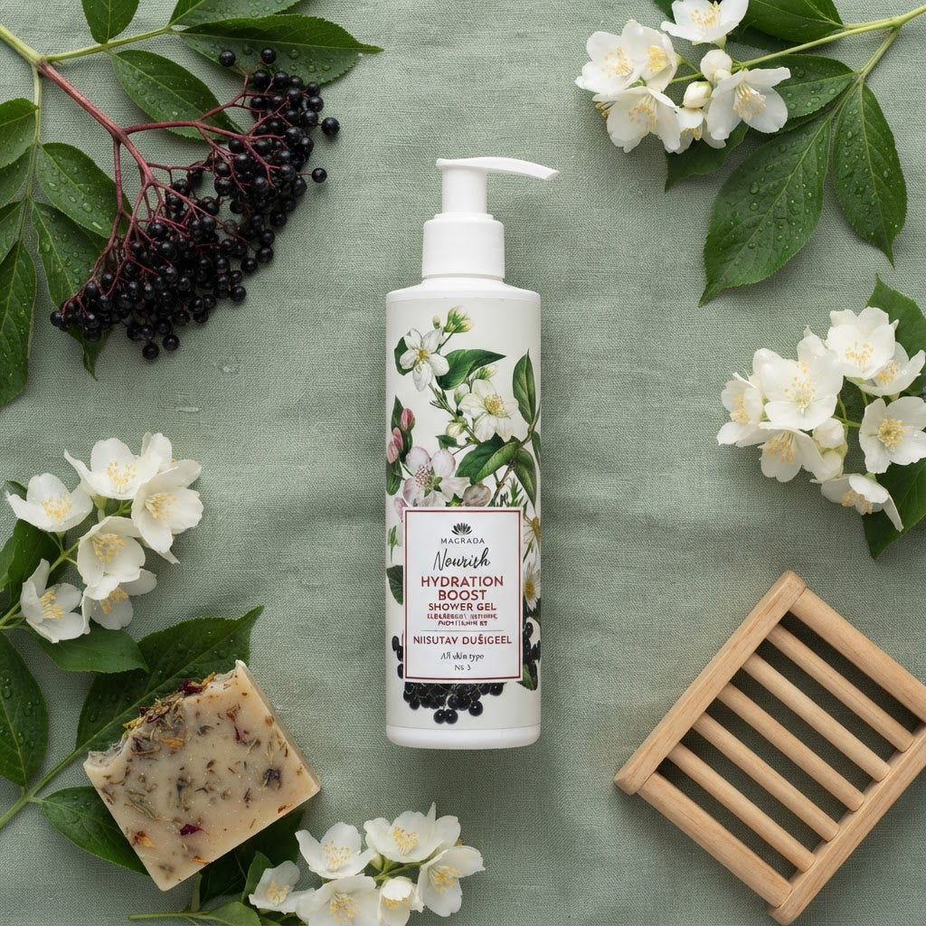 Moisturizing Shower Gel With Elderberry And Jasmine, 250 ml