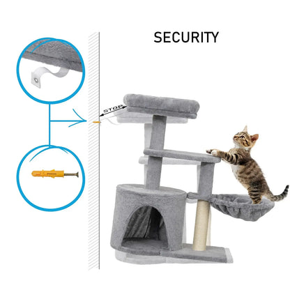 Danoo Cat Tree with Hammock and Den – Grey