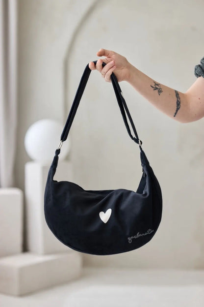 Hobo Bag Heart - Black